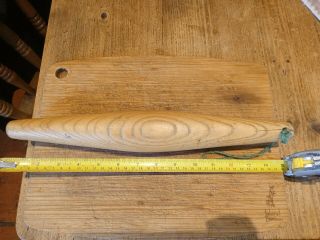 Antique 19th Century Ash Wood Rolling Pin Kitchenalia Bread Board Interest Treen
