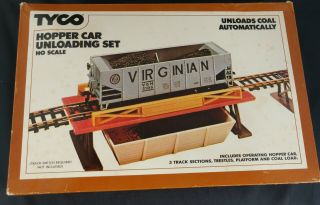Vtg Tyco Virginian Hopper Car Unloading Set No.  862 Ho Scale W/ Box Incomplete