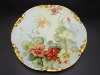 Antique Limoges Jean Pouyat 8 1/4 " Hand - Painted Cabinet Plate Signed E.  Ehrlich