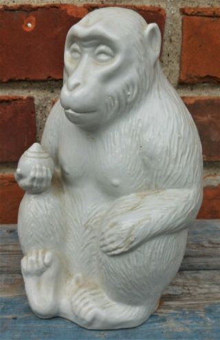 Fine Antique Japanese Hirado Porcelain Figure Of An Ape 7 1/2 ,  Marked