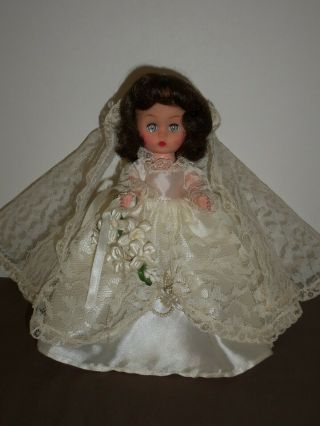 Vintage 7 - 1/2 " Tall Vinyl Head Cosmopolitan Ginger Doll In Wedding Outfit