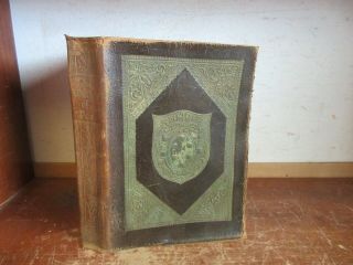 Old Of Edgar Allan Poe Leather Mystery Raven Antique Arts & Crafts Binding