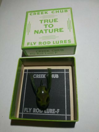 Vintage Rare Creek Chub Bait Co.  Fly Rod Dingbat Frog Fishing Lure.