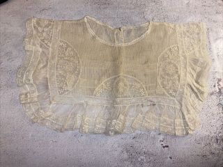 Gorgeous Antique Victorian Edwardian Lace Collar Stunning Finely Embroidered