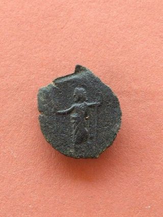 Phoenician Ae Coin Zeus Holding Scepter And Thunder 3,  2g - 20mm Rare