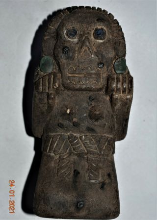 Orig $399.  Pre Columbian Inca Wood Figure 5 " Prov