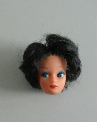 Vintage Doll Head Black Hair Blue Eyes Sindy,  Tressy,  Tammy Clone Doll Hong Kong