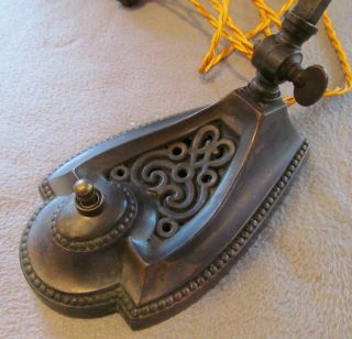 Antique European bronze and jeweled desk lamp lamp 3