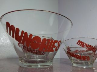 Vintage 60s 70s Glass Munchies Snack Bowl Set Retro Mid Century Modern 420
