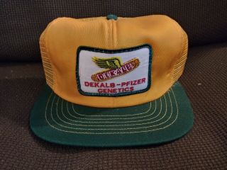 Vintage Dekalb Pfizer Genetics Snapback Trucker Hat Mesh