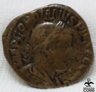 Circa 238 Ancient Rome (italy) Sestertius Bronze Coin,  Gordian I,  Roma Seated