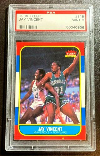 1986 Fleer Basketball 118 Jay Vincent Psa 9