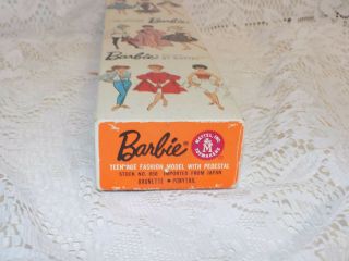 Vintage Mattel Brunette Ponytail Barbie Doll Box no Doll Hand Tag 3