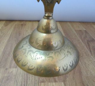 Vintage Antique Standing Brass Bell Gong Dinner Chime 3