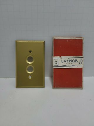Vintage Gaynor Electric Co Push Button Light Brass Plate Only