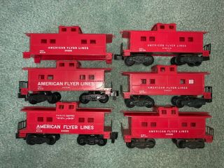 American Flyer 6 Red Cabooses S (3) 24636 Versions,  24610,  Bobtail 24627 & 24630