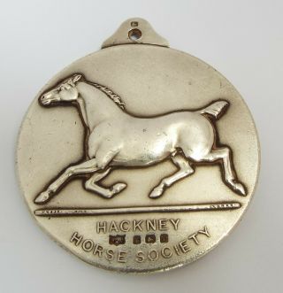 Lovely Heavy English Antique 1905 Sterling Silver Hackney Horse Society Medal