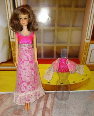 Barbie Vintage Mod 1970 Francie 1242 Altogether Elegant Pink Lace Gown & Jacket