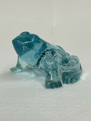 Rare Antique Hemingray Glass Company Ice Blue Frog Whimsy Worker Take Home Item