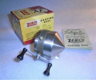 Vintage Zebco Model 11 Casting Reel W/ Box & Pamphlet