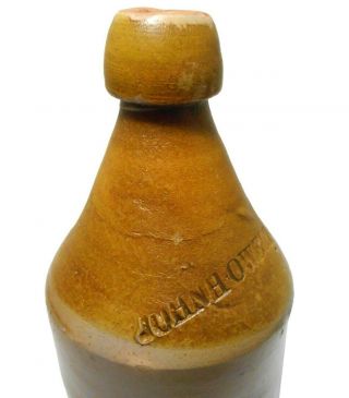 JOHN HOWELL,  BUFFALO,  NY 19TH C AMERICAN ANTIQUE STMPD STONEWARE CER BEER BOTTLE 2