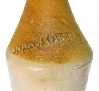 JOHN HOWELL,  BUFFALO,  NY 19TH C AMERICAN ANTIQUE STMPD STONEWARE CER BEER BOTTLE 5