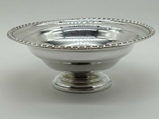 Sterling Silver Footed Serving Compote Bowl Mueck Carey 12.  30oz 8.  5 " Rope Trim