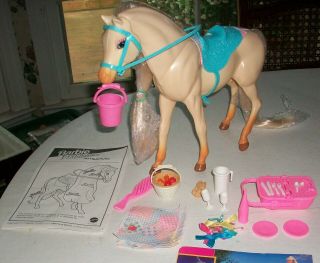 Vintage Barbie Horse " Nibbles " All Items Including Picnic Accessories