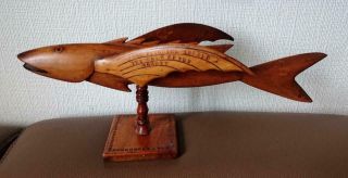 Vintage Carved Wood Flying Fish By Calvert Warren Pitcairn Island Bounty Decent