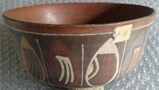 Large Pre - Columbian Polychrome Decorated Bowl From The Nazca,  Ca.  200 - 600 Ad