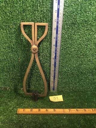 Vintage Brass Scissor Coal Tongs