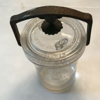 Whitall Tatum Co.  6 Inch 1 Quart Scientific Specimen Jar Complete 1895 Pat Date