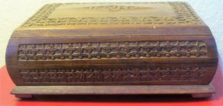 Vintage Wooden Carved Cigarette/card/trinket Box