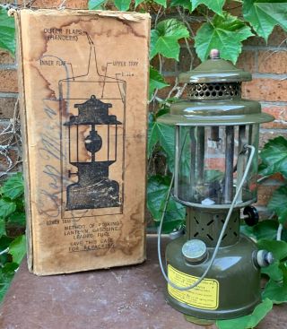 Vtg 1952 Coleman Us Military Leaded Gas Fuel Lantern Single Mantel Korean War