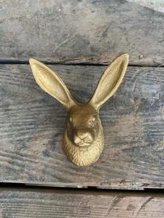 Vintage Antique Metal Wall Hooks Golden Rabbit Head Coat Hat Hook Wall Hanging