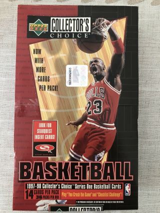 1997 - 98 Upper Deck Collectors Choice Series 1 Basketball Box - 36 Packs 14 Cards