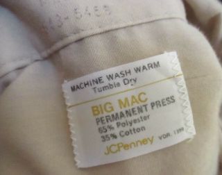 Medium True Vtg 80s Paper Thin Big Mac Penneys Tan Uniform Work Shirt