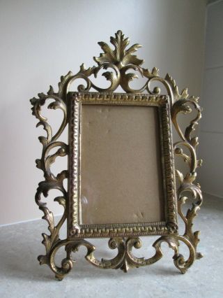 Antique Ornate Gilt Brass Photograph Frame C.  1880
