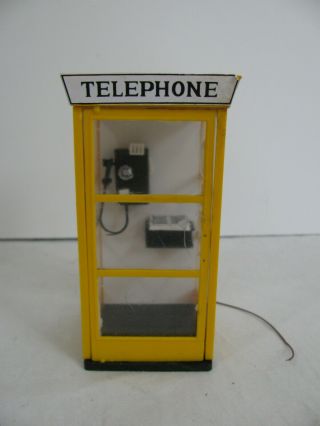 Vintage Pola Lgb G Scale Lighted Telephone Booth / Built Kit 952 Vg