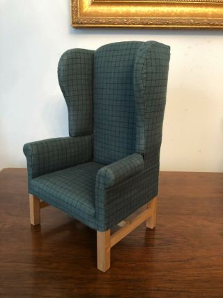 Gail Wilson Wing Chair Armchair For 9 " Early American Doll Handmade Vintage