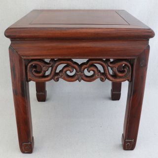 Antique Chinese Carved Mixed Rosewood Huanghuali Stool Stand Table Chair 14 