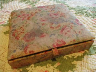Divine Old Antique/vintage French Textile Covered Boudoir Box