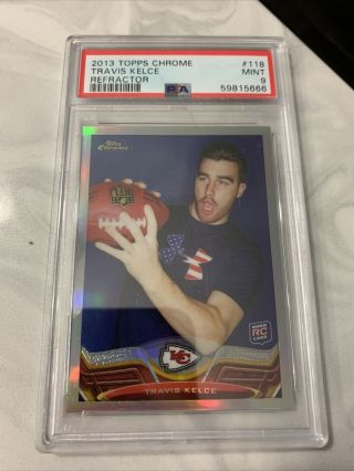 Travis Kelce 2013 Topps Chrome Rookie Card Rc 118 Refractor Parallel Psa 9
