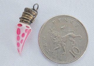 Antique Miniature Scent Bottle Perfume Victorian Tiny Ruby Glass Fashion Doll