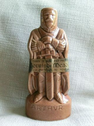 Very Rare Vintage Cornish Mead Miniature Bottle Ceramic King Arthur