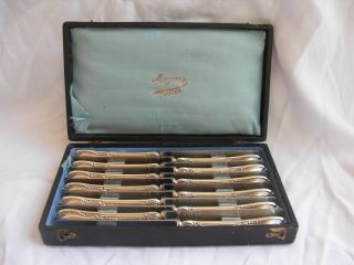 Antique French Sterling Silver Dessert,  Fruit Knives,  Set Of 12,  Late 19th.
