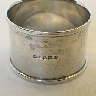 Solid Silver Napkin Ring Birmingham 1919 By E S Barnsley - Weight 30.  8grams