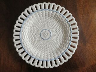 Antique 19thc/20thc Wedgwood Creamware Basket - Weave Platter Plate C1900