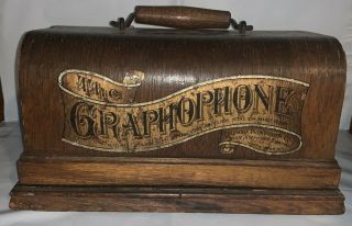 Antique Columbia Graphophone Type B Cylinder Phonograph Wooden Case 137875