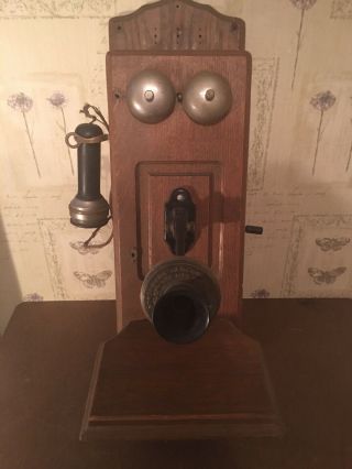 Antique Stromberg - Carlson Telephone Mfg Co Wooden Telephone Without Key